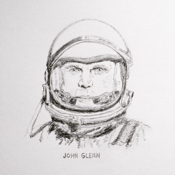 Pencil drawing of John Glenn