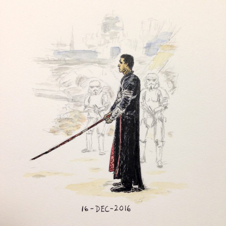 Star Wars fan art drawing of Chirrut Îmwe