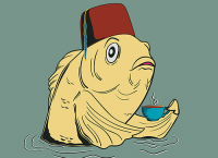 Society6 version of the fez fish