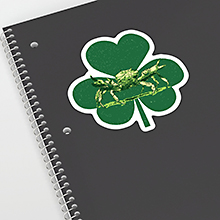 Crab and shamrock on a Society6 sticker