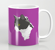 Society6 tuxedo cat coffee mug