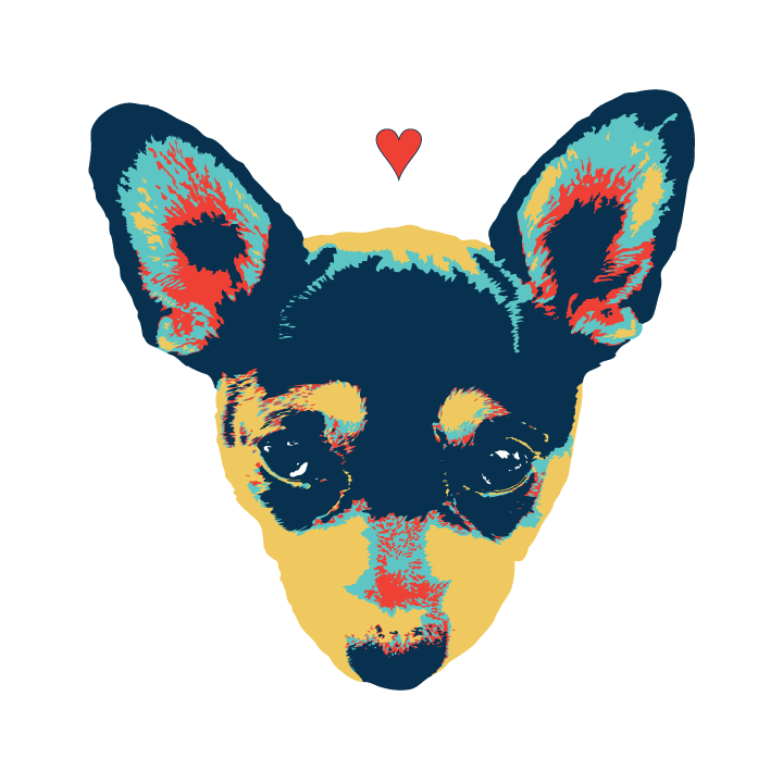 Drawing of a loving dog