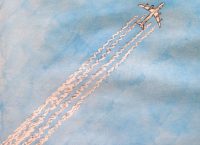 Drawing of a jet contrail