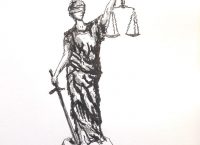 Drawing of Lady Justice