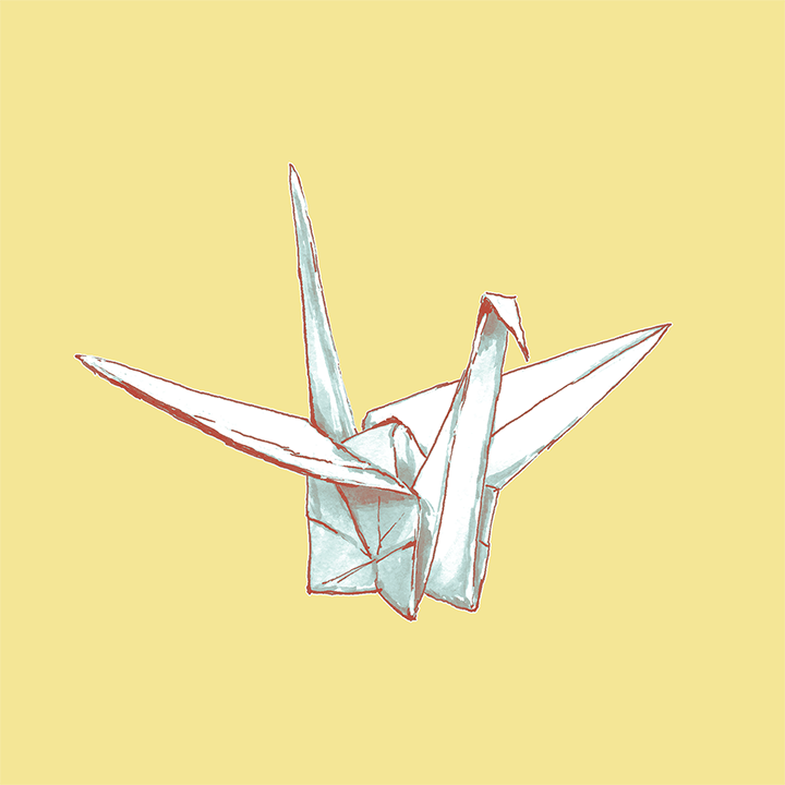 Illustration of an origami crane