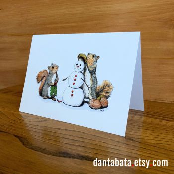 Winter Squirrels greeting card