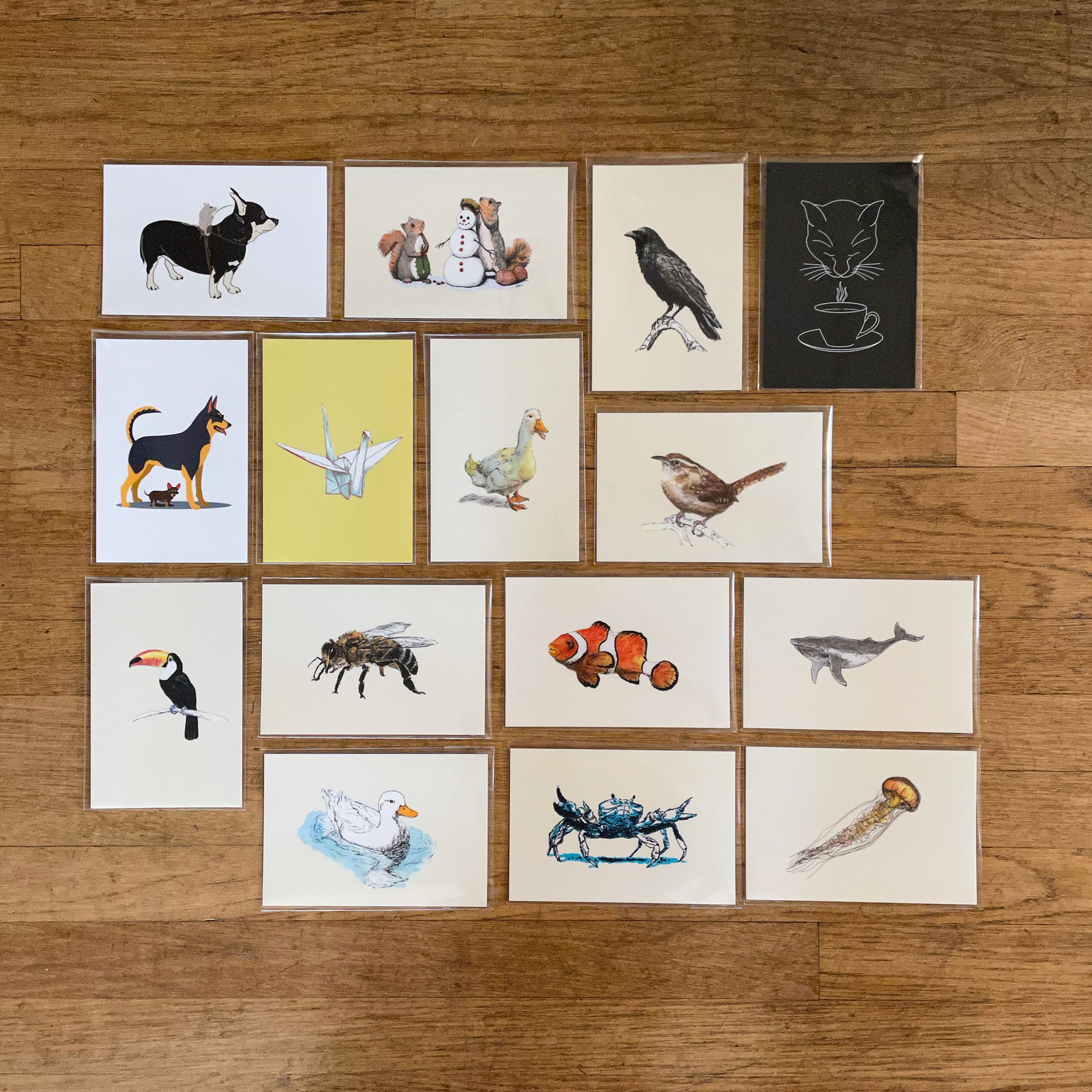15 Animal Postcard Set